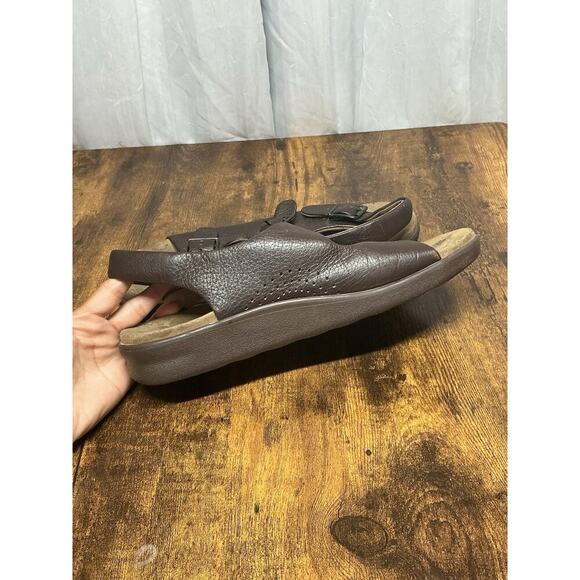 Men's SAS Bravo Heel Strap Sandal Brown Leather Buckle Size 11 - Picture 8 of 9